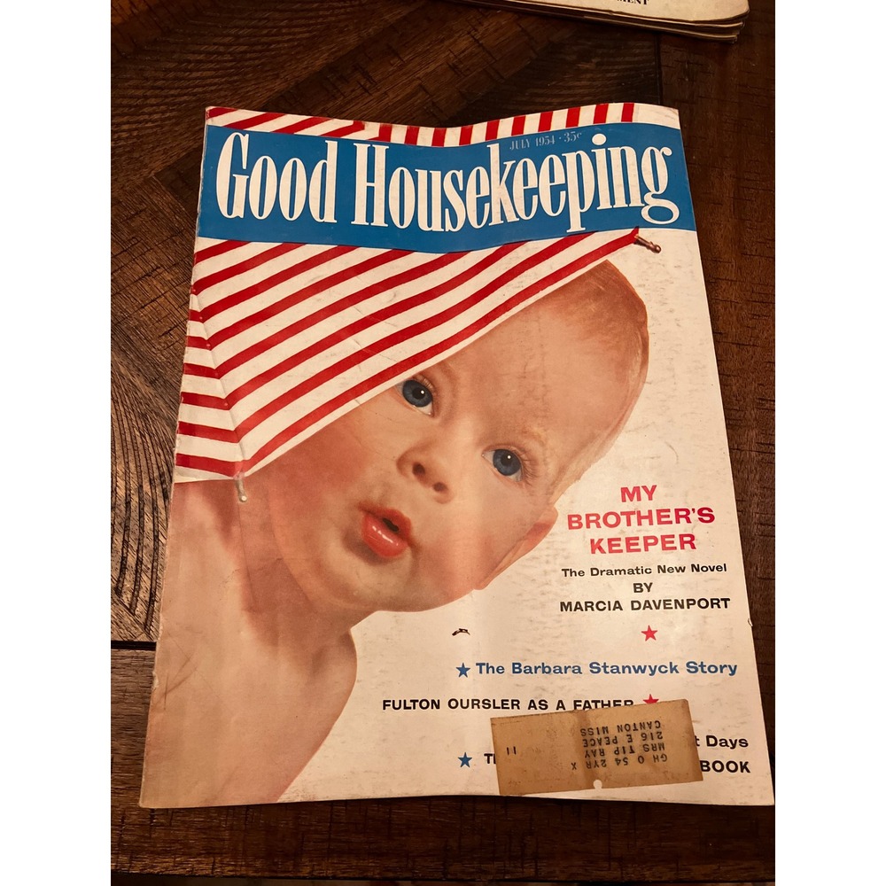Vintage Good Housekeeping July 1954 Magazine Baby Cover Coca-Cola Ad 1950s Retro